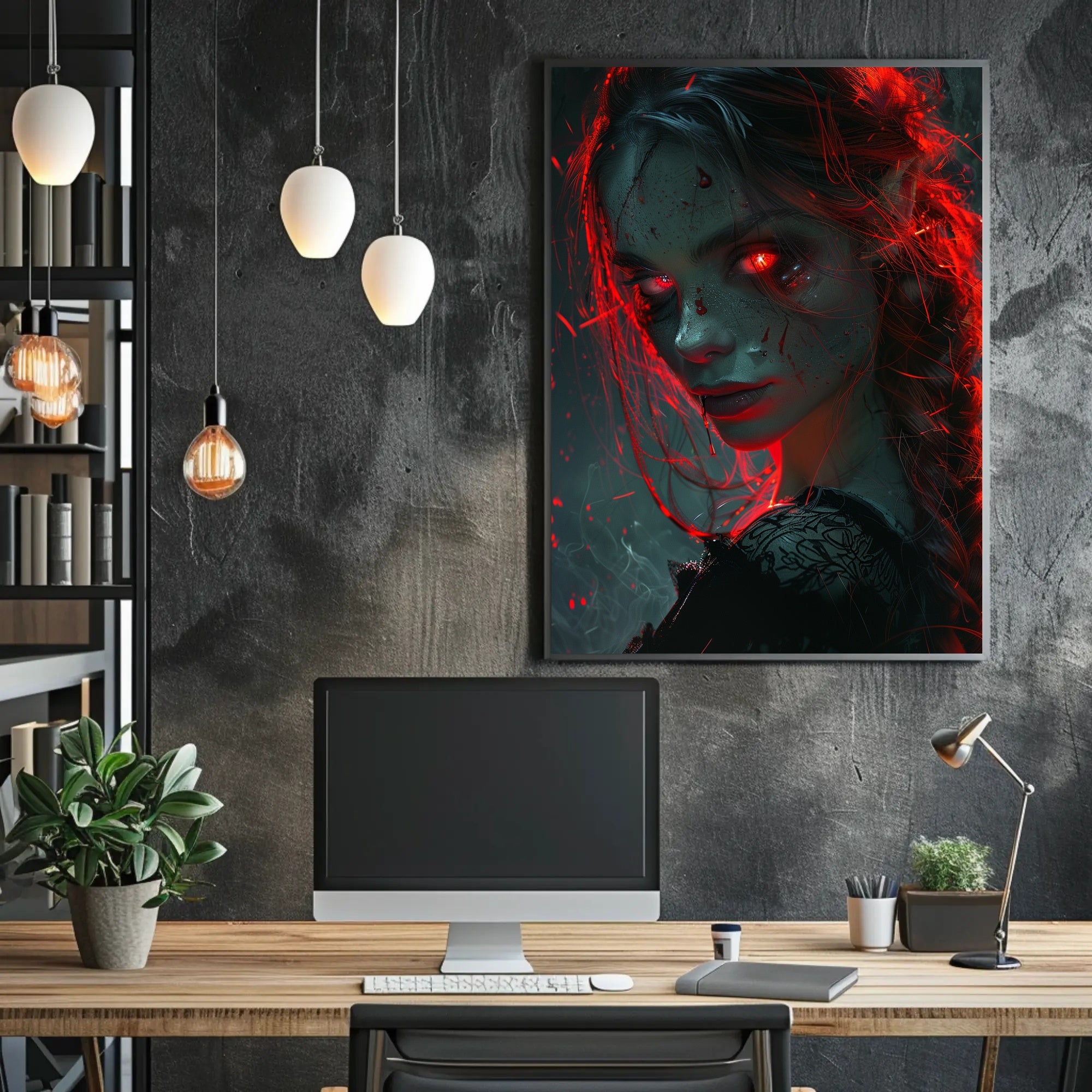 Enigmatic Red Glare Poster PosterGoat