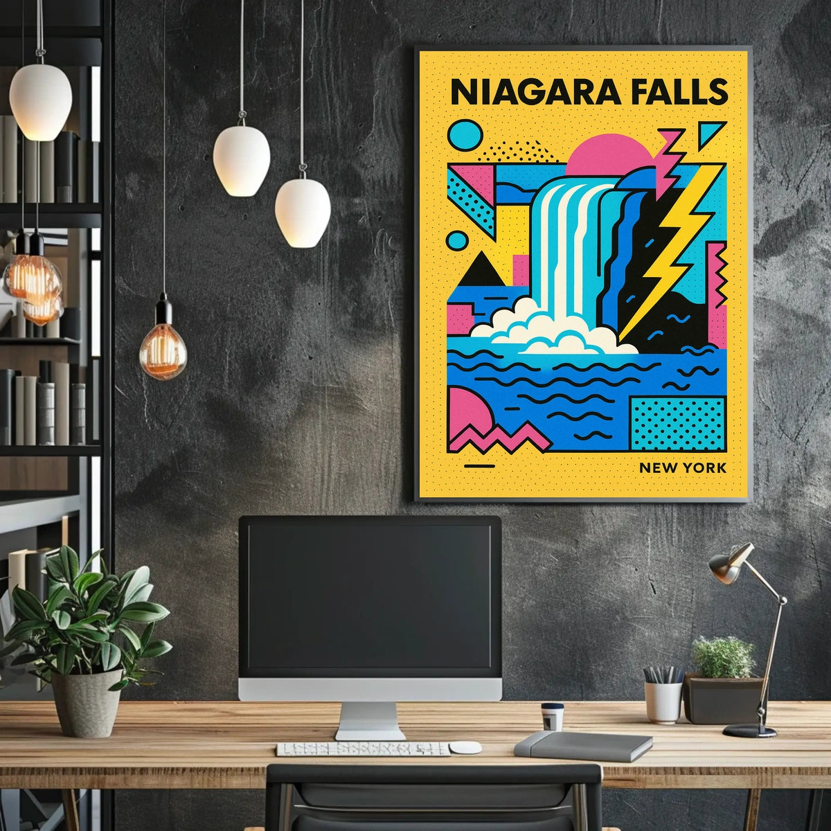 Niagara Falls New York Modern Abstract Poster