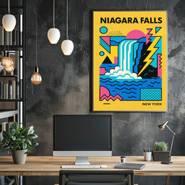 Niagara Falls New York Modern Abstract Poster