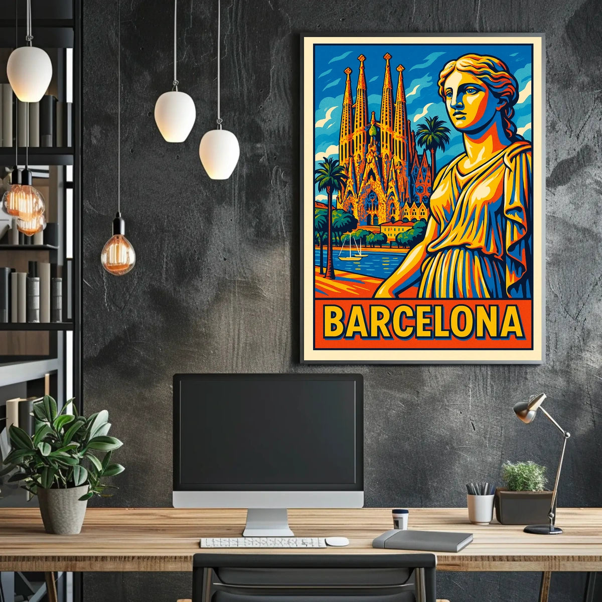 Barcelona Vibrant Cityscape Poster