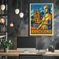 Barcelona Vibrant Cityscape Poster