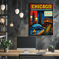 Vibrant Chicago Poster PosterGoat
