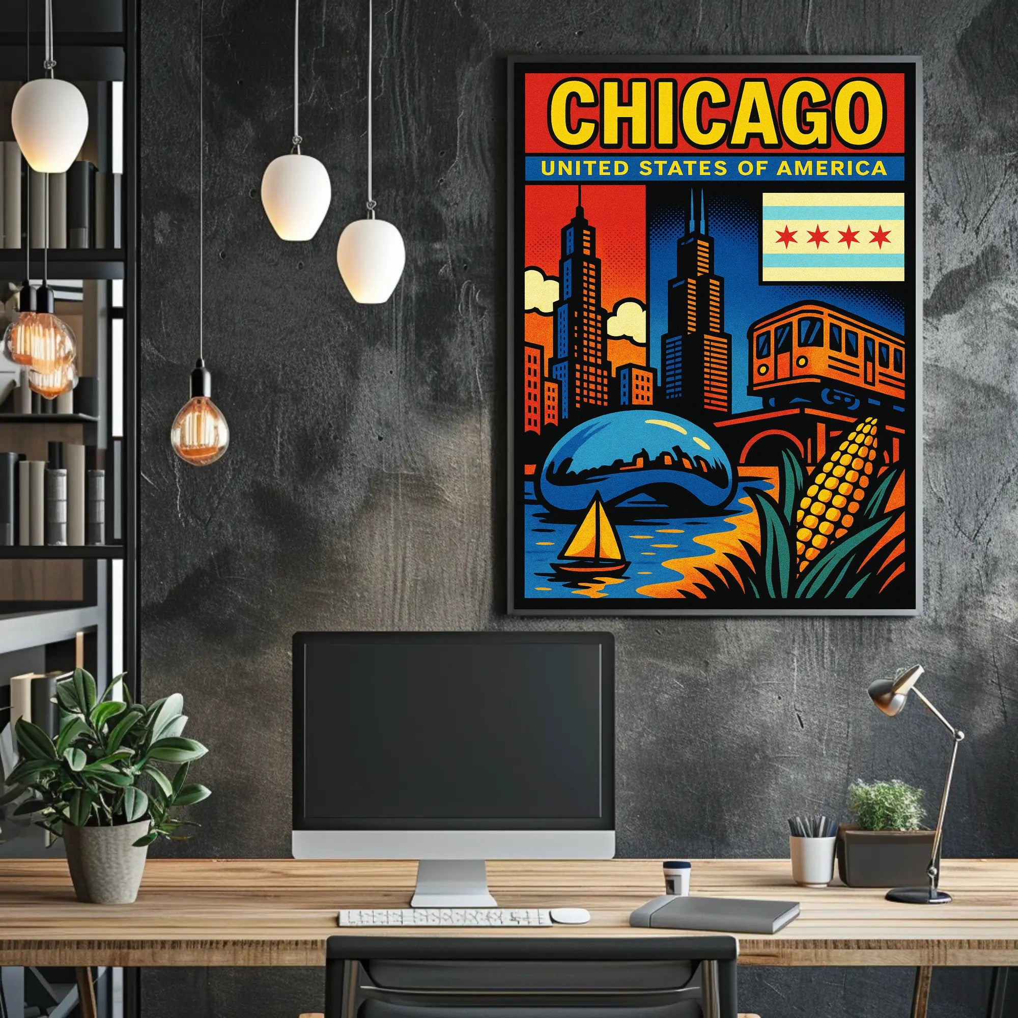 Vibrant Chicago Poster PosterGoat