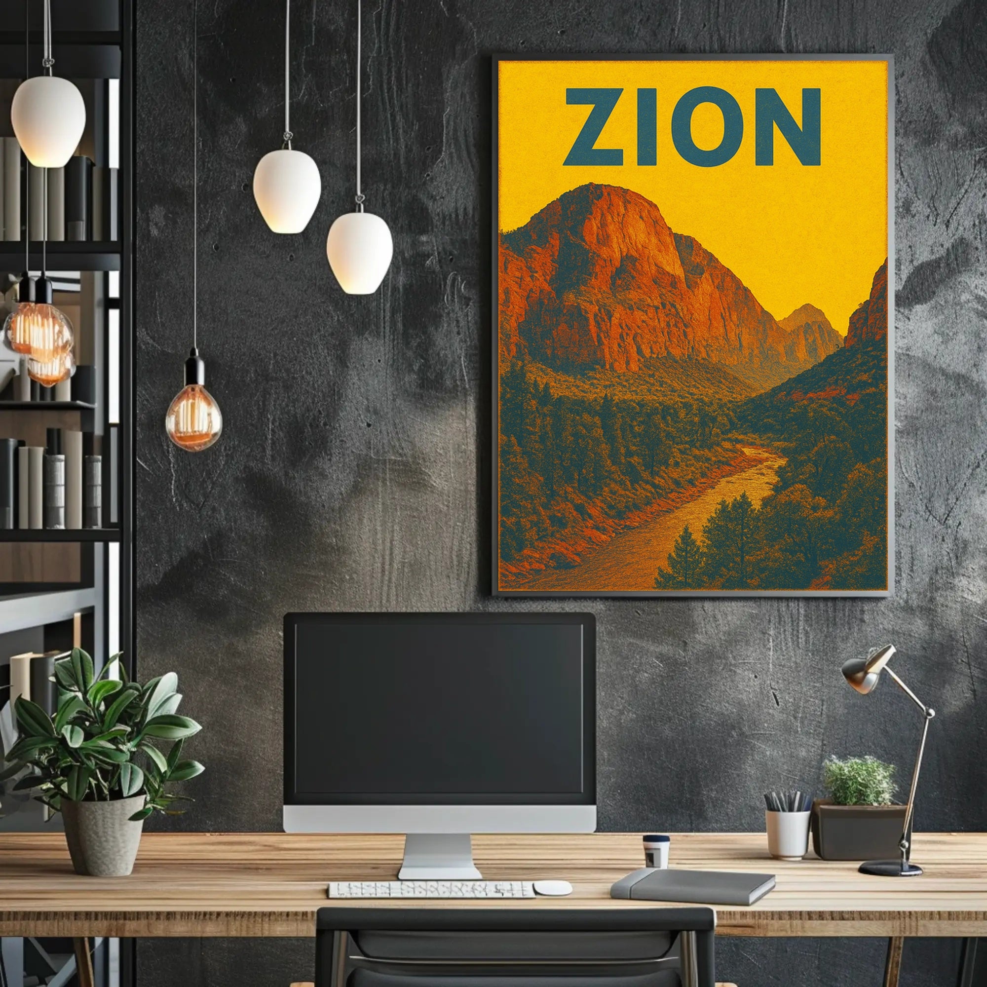 Zion National Park Vintage Travel Poster Print