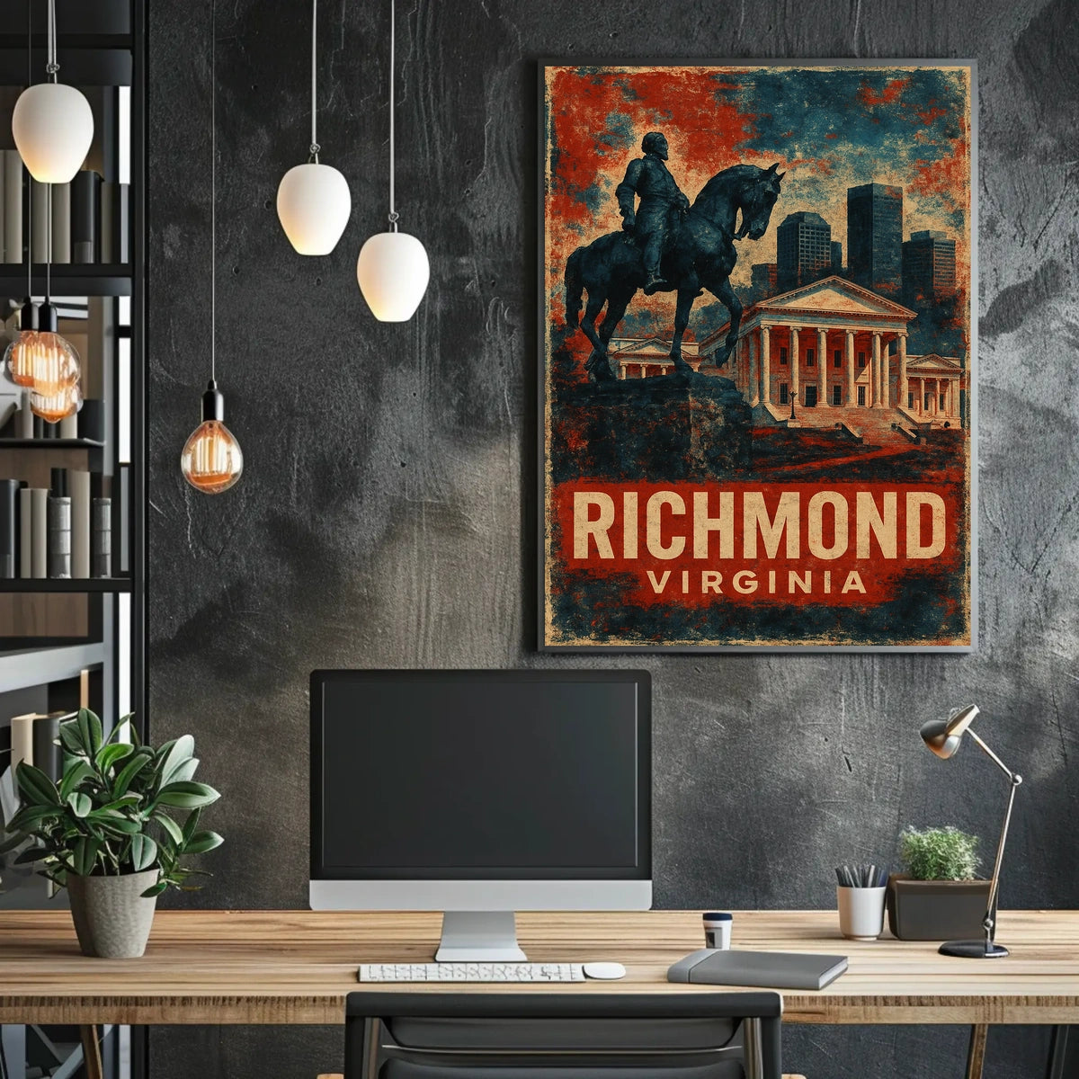 Richmond Skyline Travel Photography Realism Poster