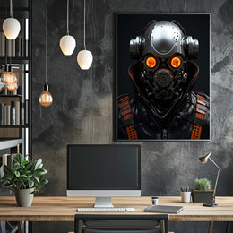 Futuristic Cyborg Portrait Poster PosterGoat