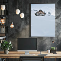 Rustic Cabin in Snowy Mountains National Park Poster