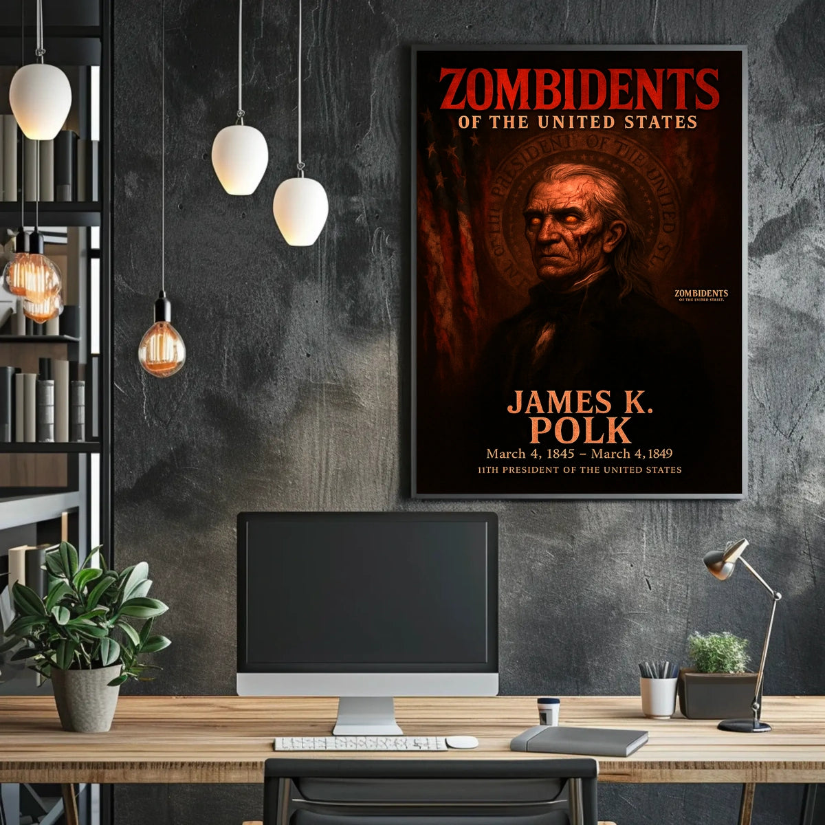 James K. Polk 11th President of the United States Zombidents Poster Series