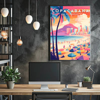 Copacabana Beach Rio de Janeiro Travel Poster