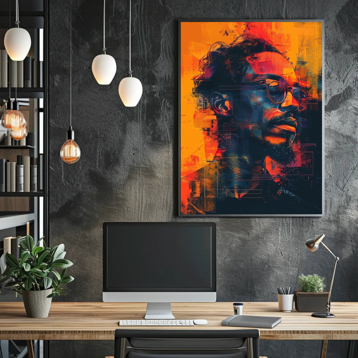 Vibrant Abstract Portrait Abstract Poster
