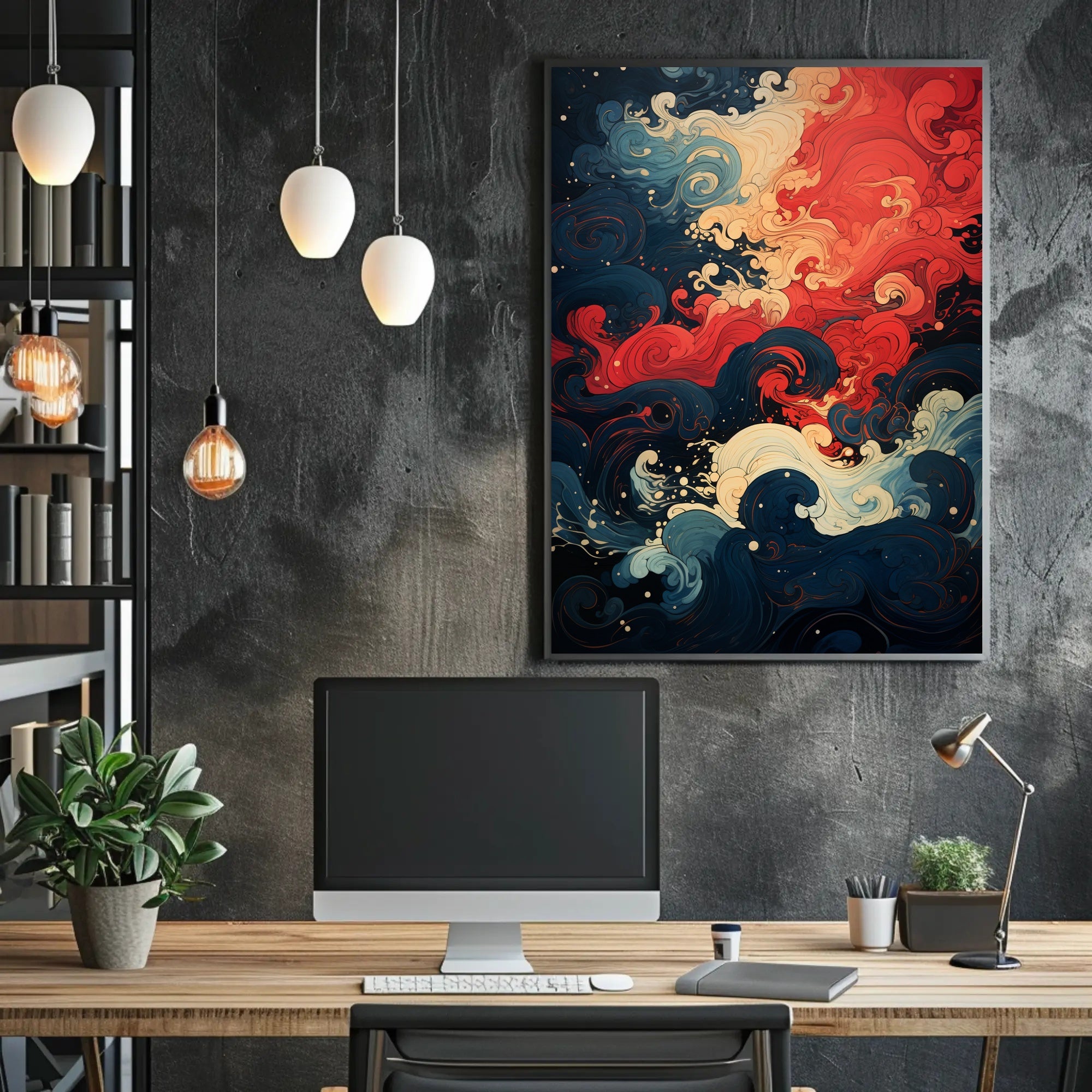 Abstract Waves Of Color Abstract Poster