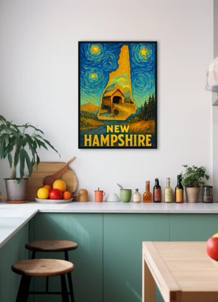 New Hampshire Starry Night Poster