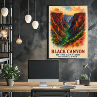 Black Canyon Watercolor Adventure Art Print