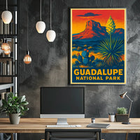 Guadalupe National Park Sunset Vintage Travel Voyager Poster