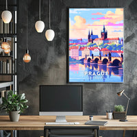 Prague Charles Bridge Travel Poster