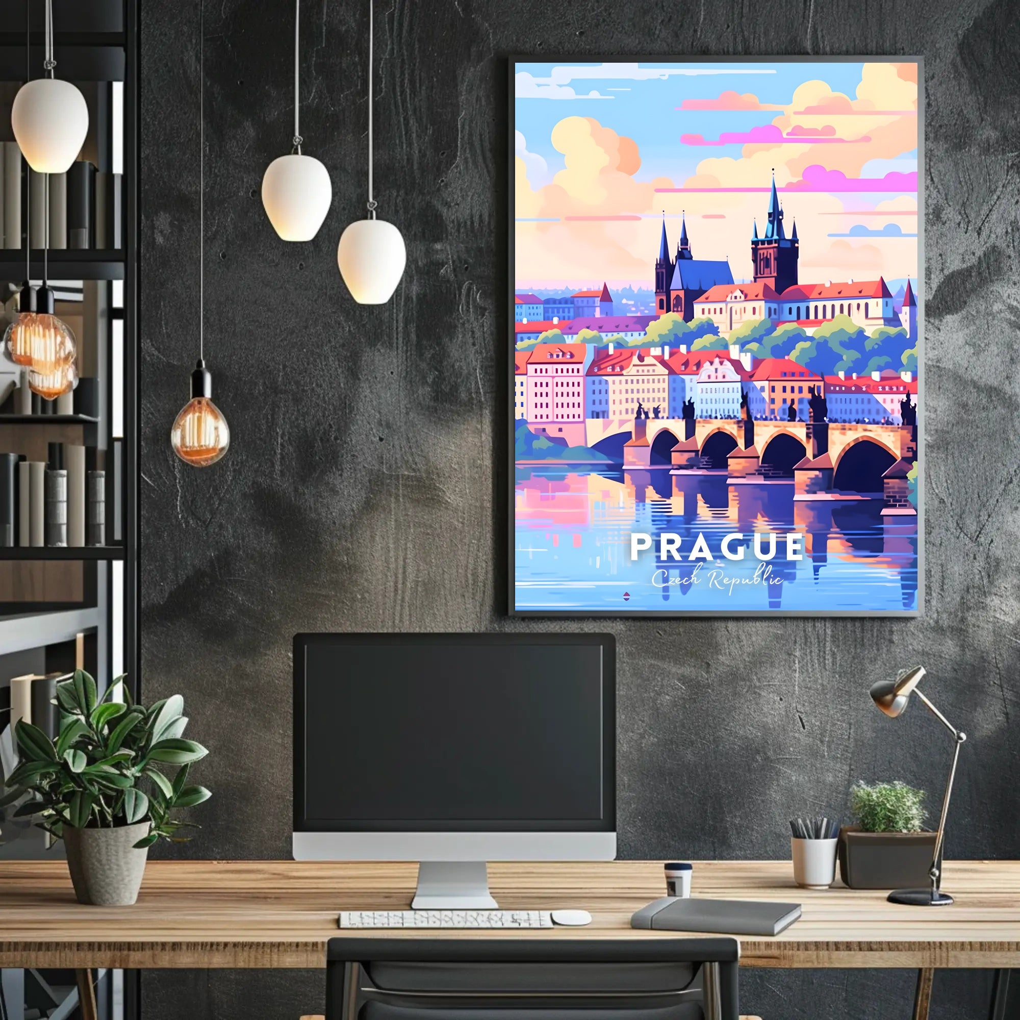 Prague Charles Bridge Travel Poster