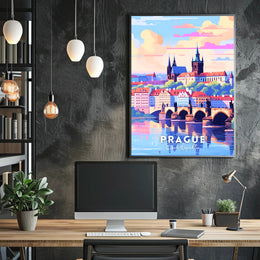 Prague Charles Bridge Travel Poster