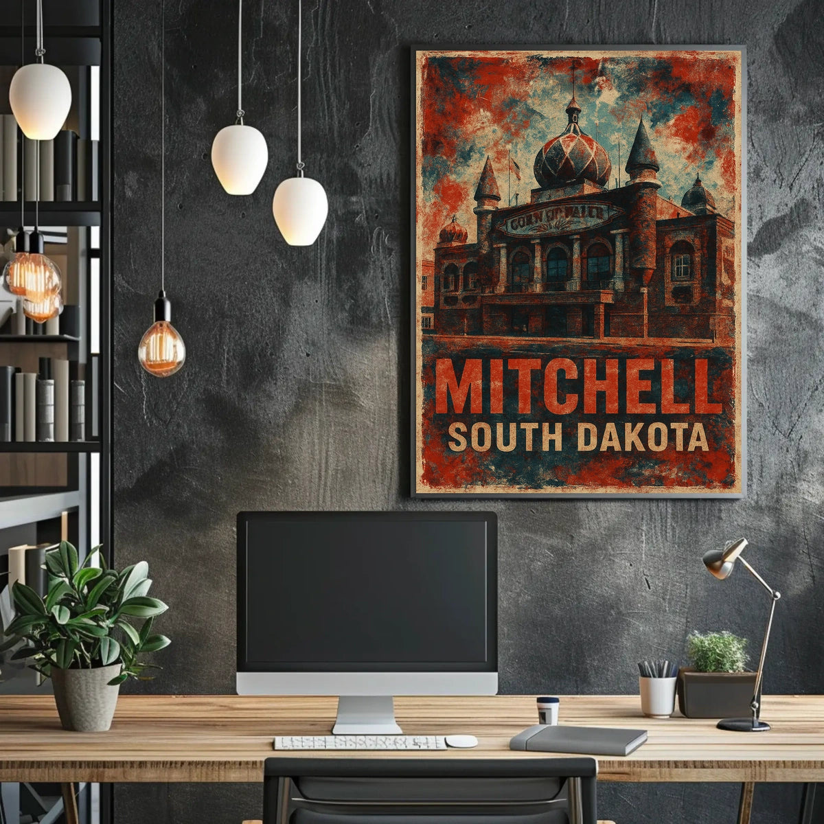 Mitchell South Dakota Scenic Vintage Wanderlust Poster