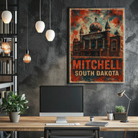 Mitchell South Dakota Scenic Vintage Wanderlust Poster