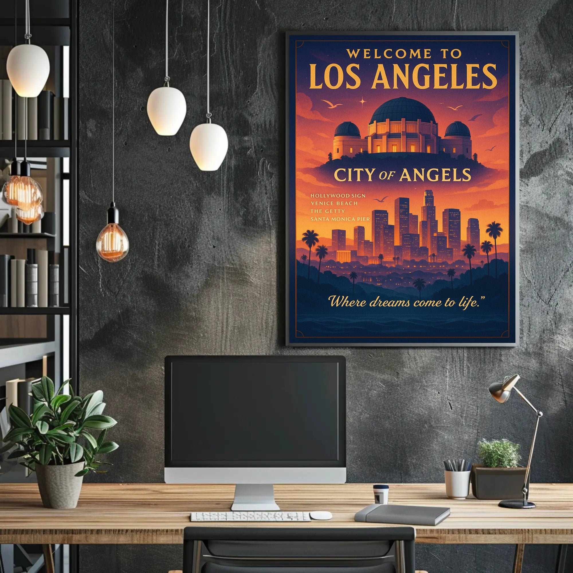 Los Angeles Dreamscape: A Vibrant Urban or Cityscape Poster