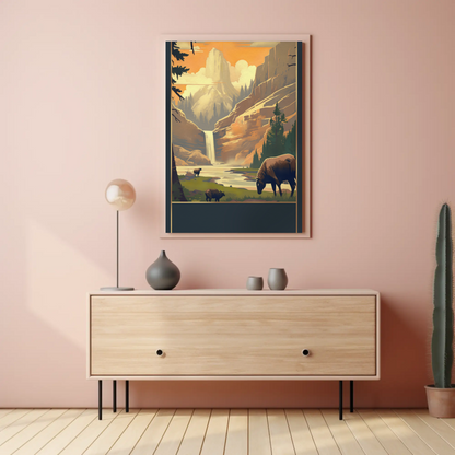 Majestic Western Mountain Scenery Travel Poster