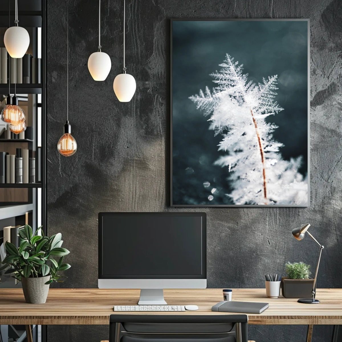 Intricate Ice Crystal Close-Up - Artistic Poster