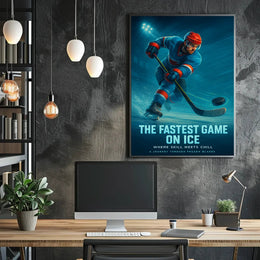 Dynamic Ice Hockey Action Scene Sports Poster PosterGoat