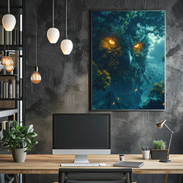 Enchanted Owl Tree Surreal Scene Fantasy or Mythology Poster PosterGoat