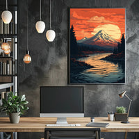 Serene Mountain Sunset Poster PosterGoat