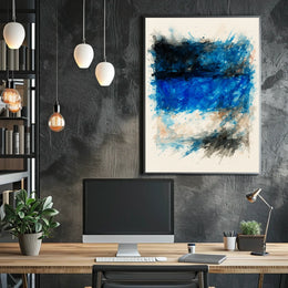Abstract Blue Horizon Abstract Poster