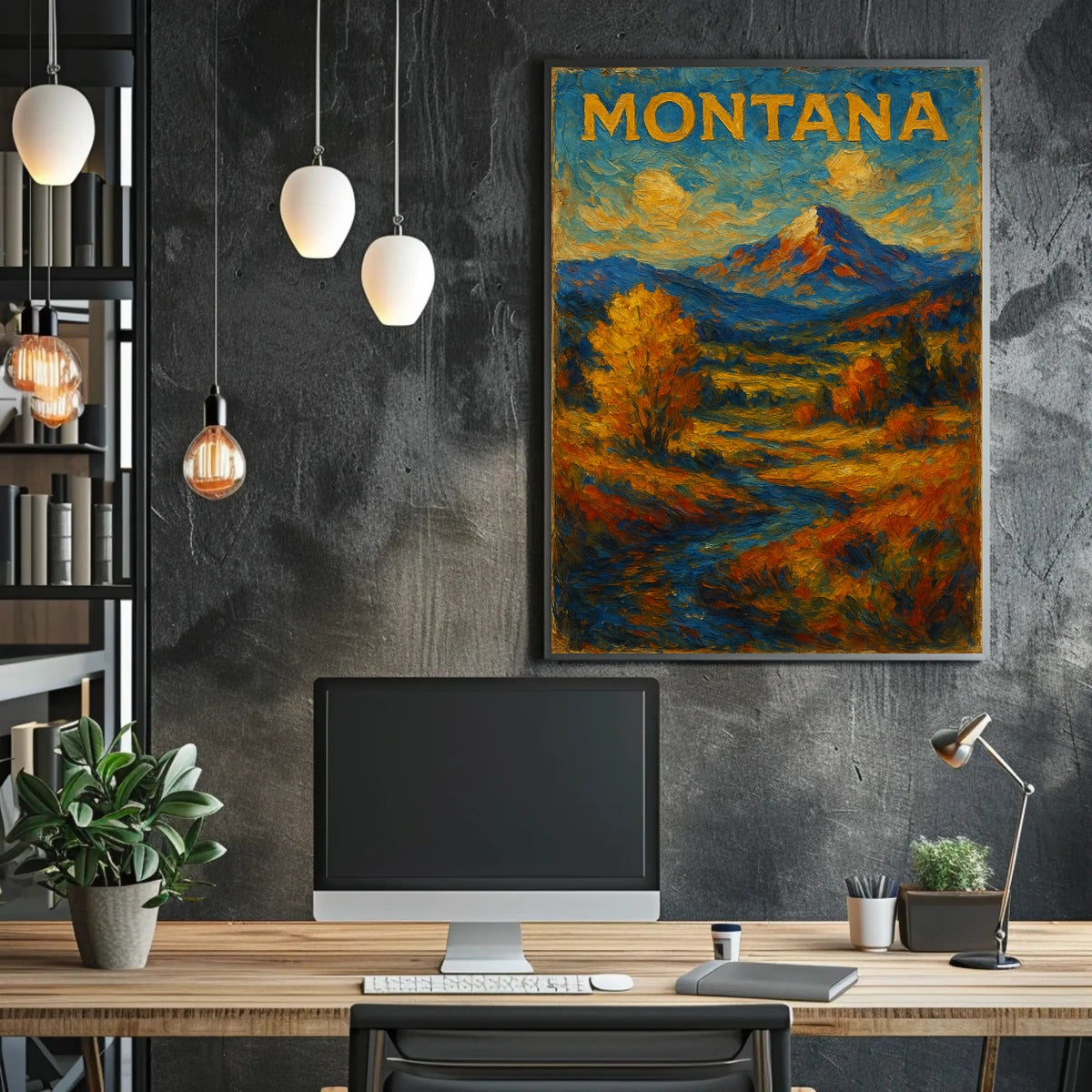 Montana Landscape Art Poster