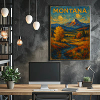 Montana Landscape Art Poster