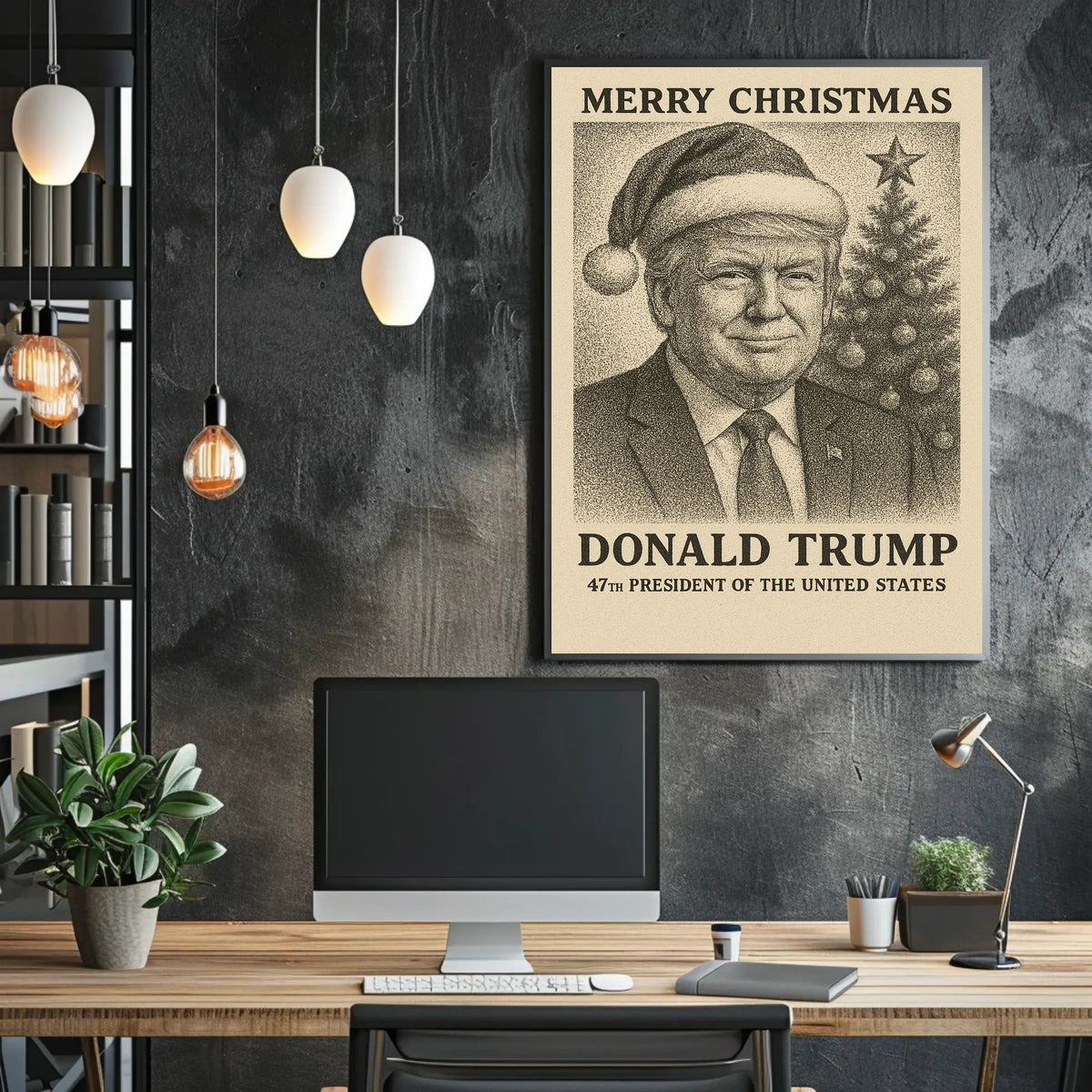 Vintage Santa Sepia Christmas Holiday Wall Art Poster