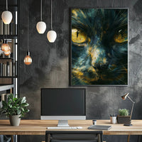 Mystical Feline Portrait Art Print Decor PosterGoat