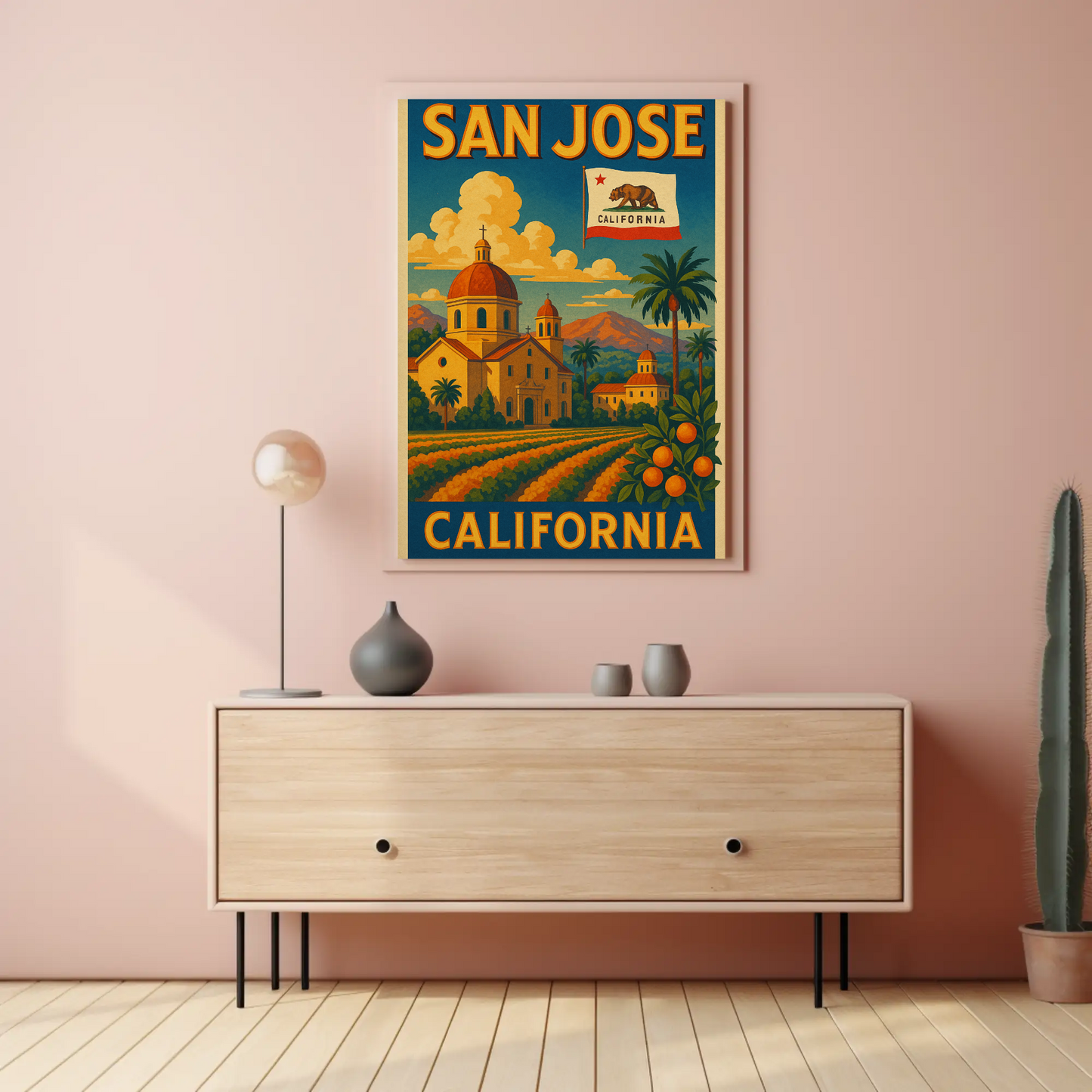 San Jose California Mission Travel Poster