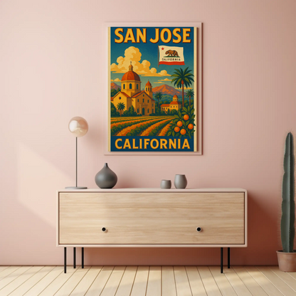 San Jose California Mission Travel Poster