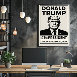 Trump Commanding Presence Monochrome Poster