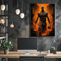 Basketball Athlete in Fiery Abstract Action Poster