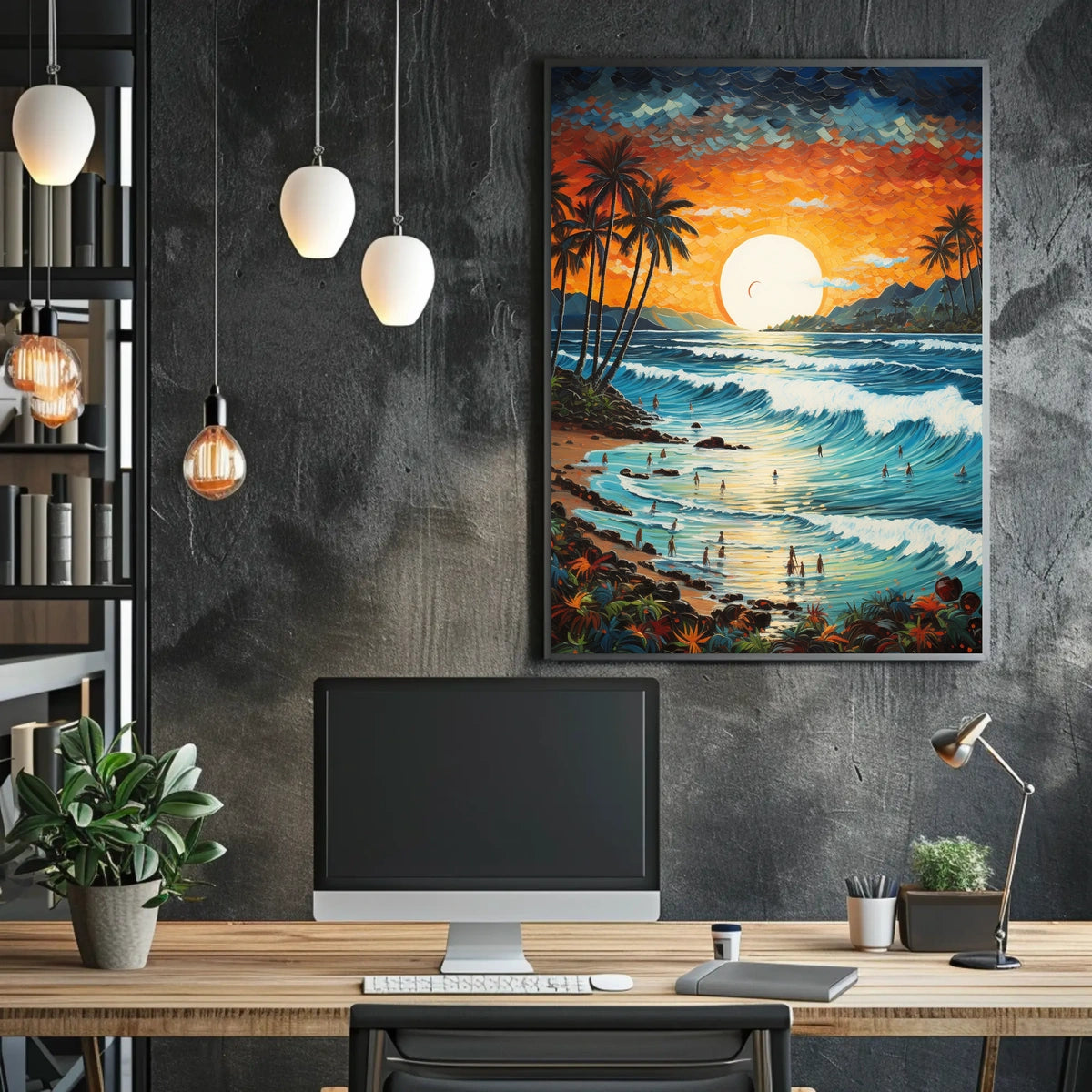 Tropical Sunset Beachscape Travel Poster