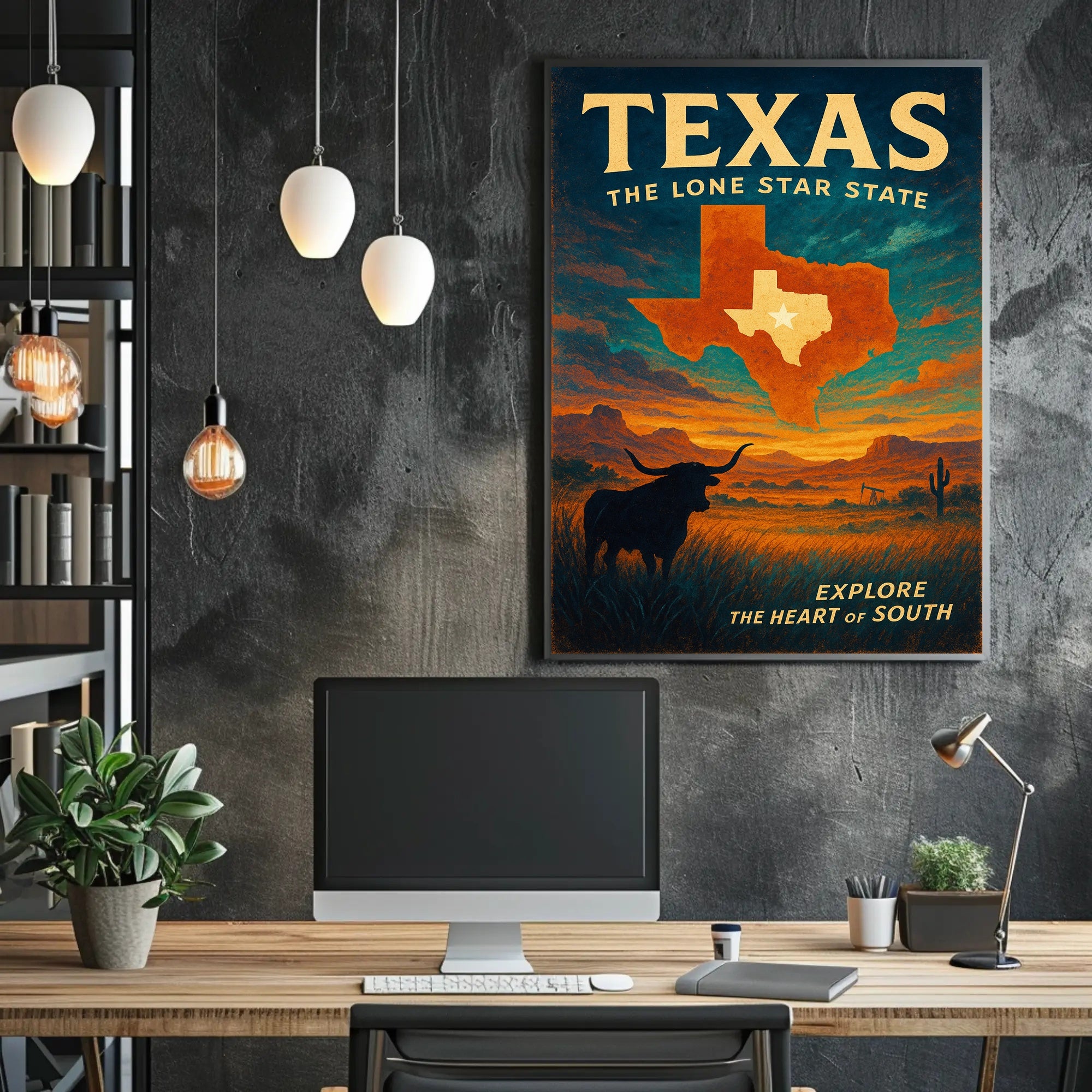 Texas Vintage Travel Poster Wall Art Print