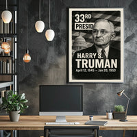 Harry S. Truman 33rd President of the United States Digital Montaje Poster