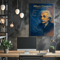Albert Einstein Inspirational Art Poster for Creativity