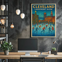 Cleveland Lakefront Glow Poster