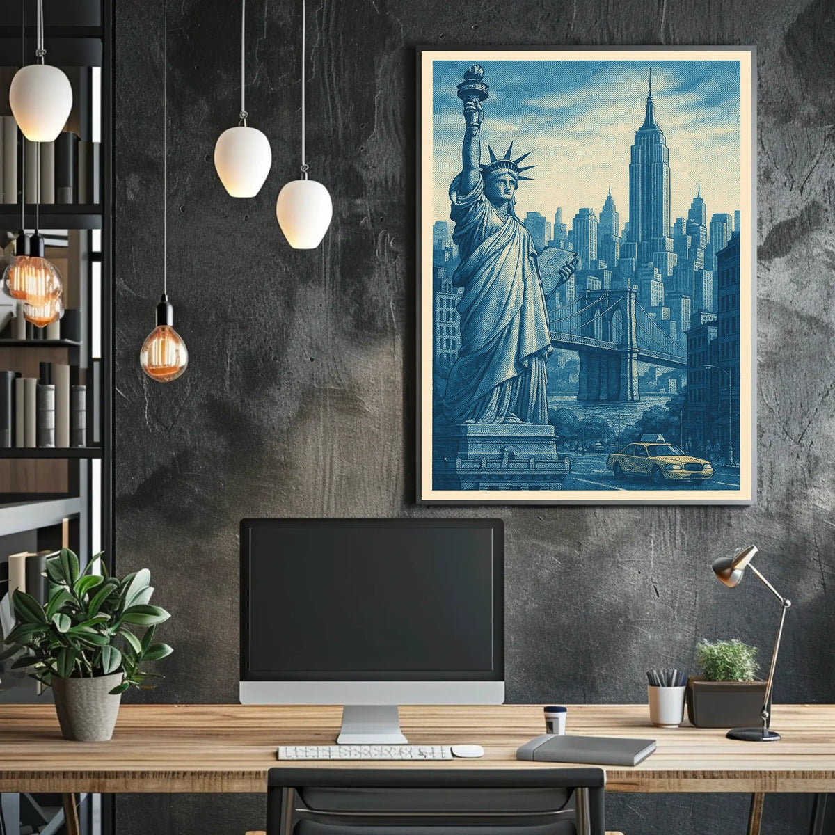 Iconic New York City Poster Wall Art NYC Skyline Decor