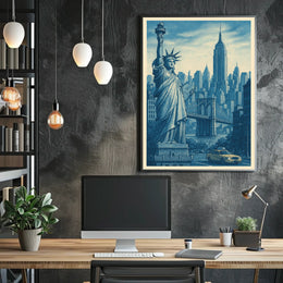 Iconic New York City Poster Wall Art NYC Skyline Decor