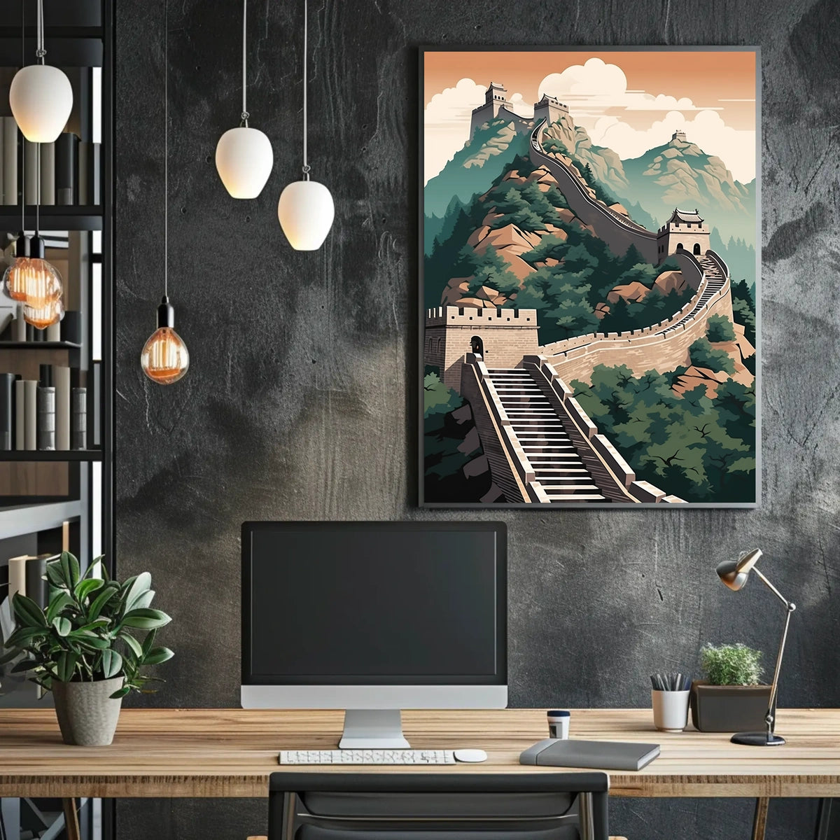 Majestic View of China's Great Wall Cultural Heritage Poster