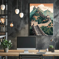 Majestic View of China's Great Wall Cultural Heritage Poster