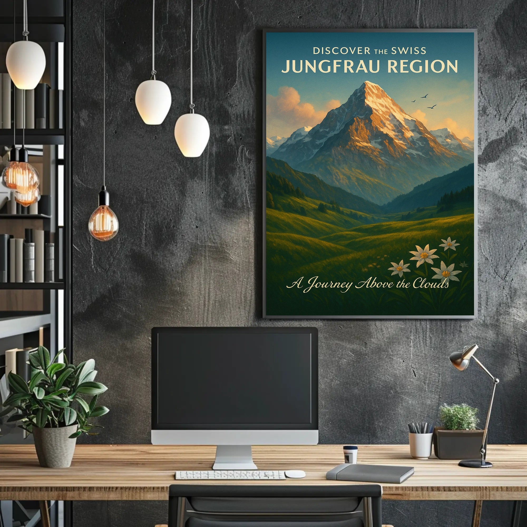 Jungfrau Region Vintage Travel Poster Print
