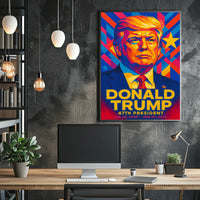 Trump 47th President Patriotic Portrait Poster