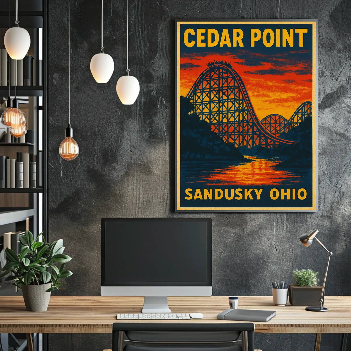 Cedar Point Adventure: Vintage Travel Poster